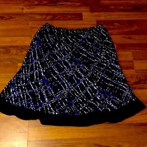 Black and Blue Swing Style Skirt